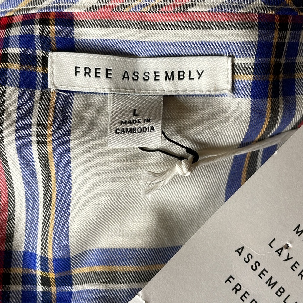NWT Free Assembly Plaid Ruffle Top L - Picture 7 of 13